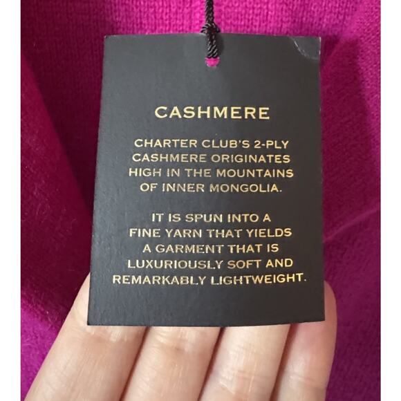 Charter Club Luxury Cashmere Blazer Womens Size Medium Two Button Front Fuchsia - Picture 5 of 8